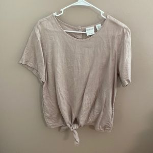 Linen tie knot top